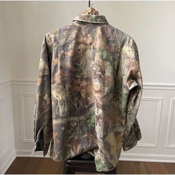 Cabela’s Advantage Timber Leaf Camouflage Long Sleeve Button Down Shirt L - Picture 4 of 10